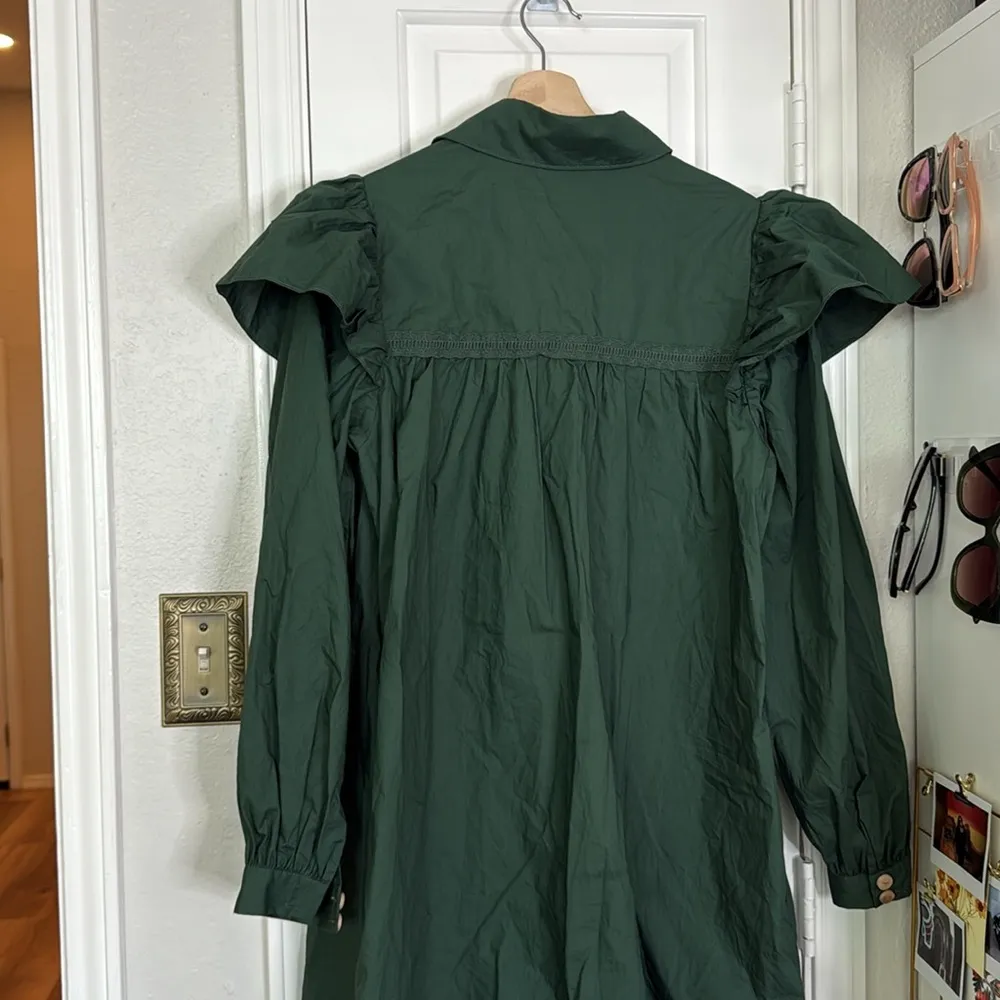 Farm Rio Anthropologie ruffle sleeve button down shift mini - Image 10