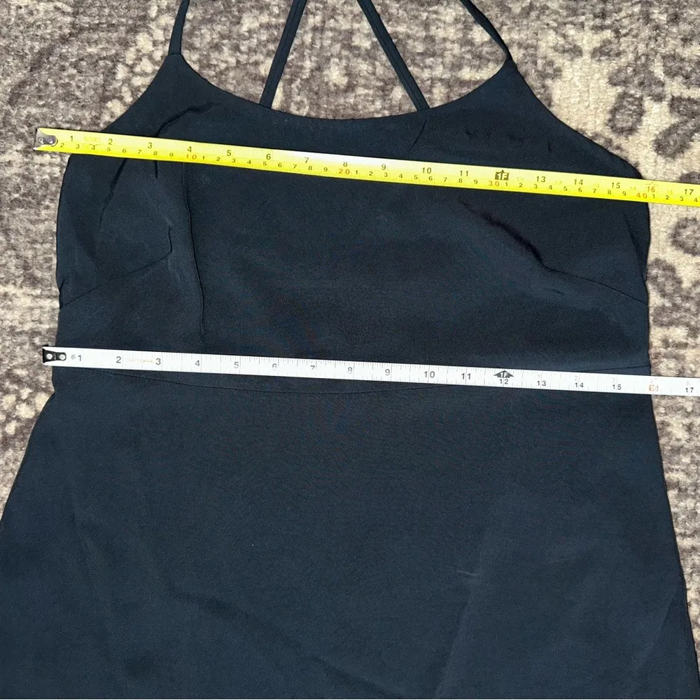 Everlane Women’s 4 Black The Japanese GoWeave Cross Back Strap Slip Midi Dress - Image 10