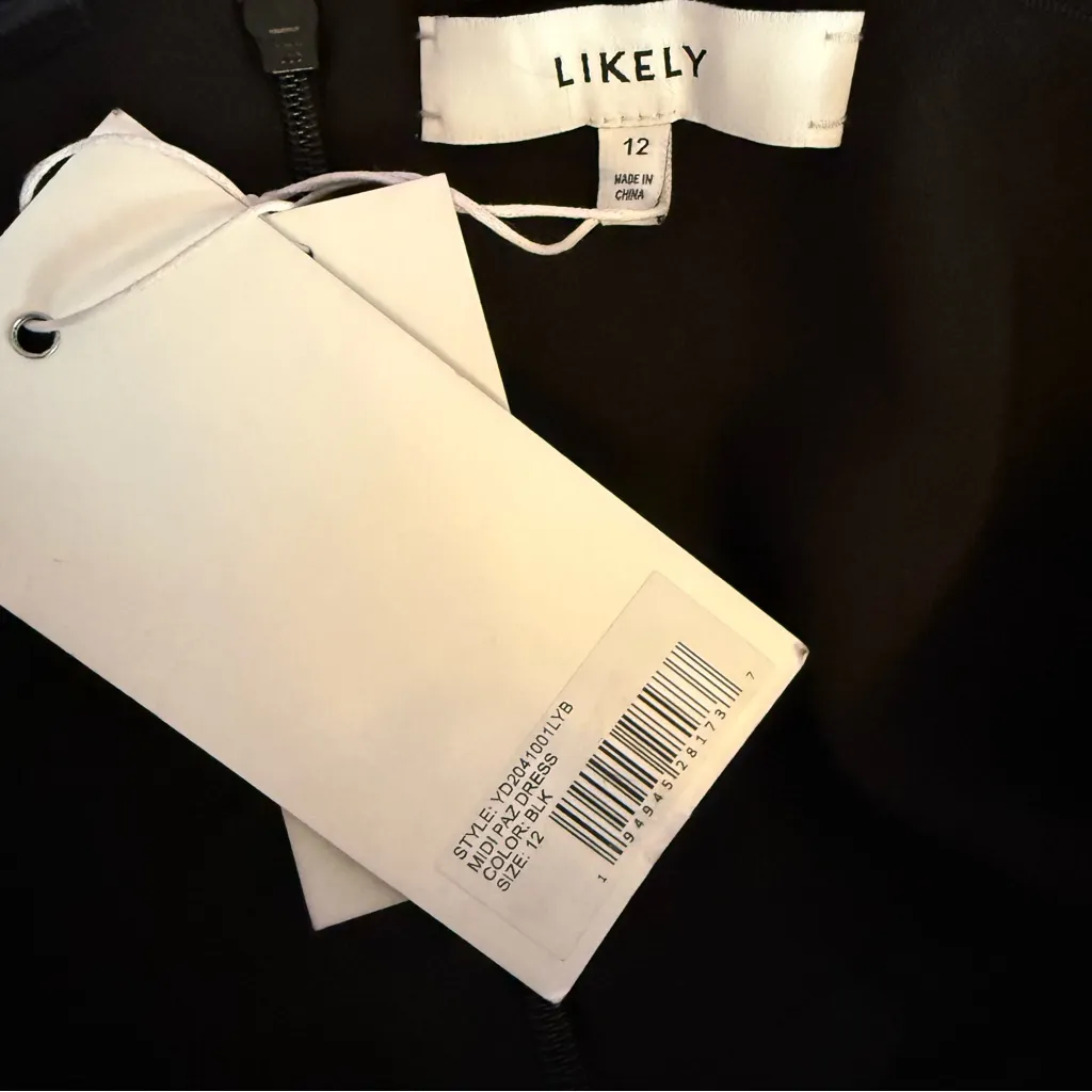 Likely Midi Paz Dress in Black Women’s Sz 12 NWT - Image 5