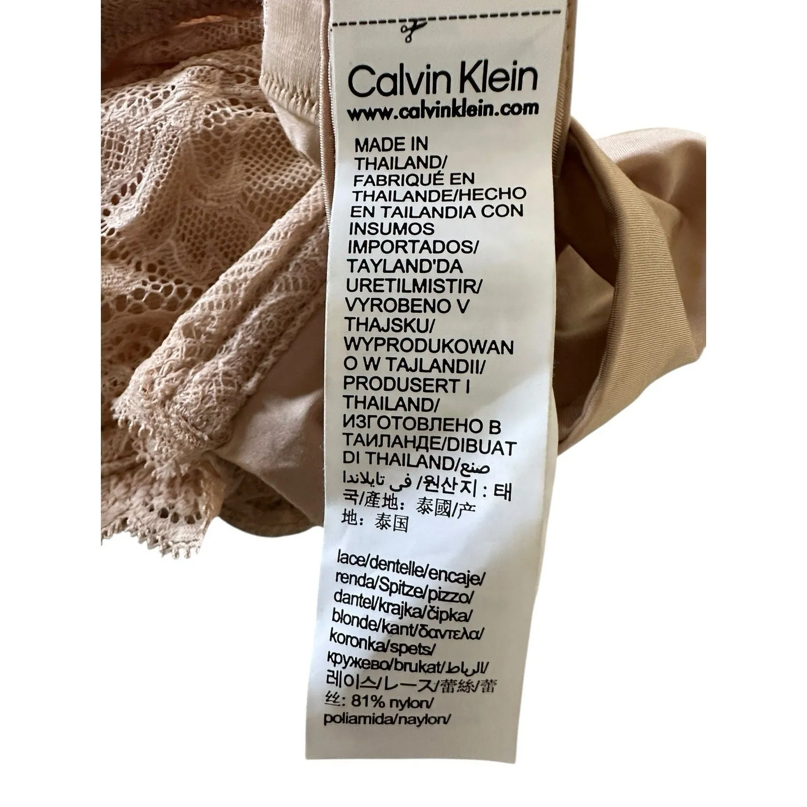 Calvin Klein Womens Seductive Comfort Unlined Lace Bra Size 34C Bare Beige Nude - Image 7