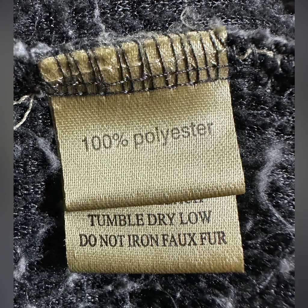 TRUE GRIT Sherpa fleece pullover size XS gray oversized - Image 8