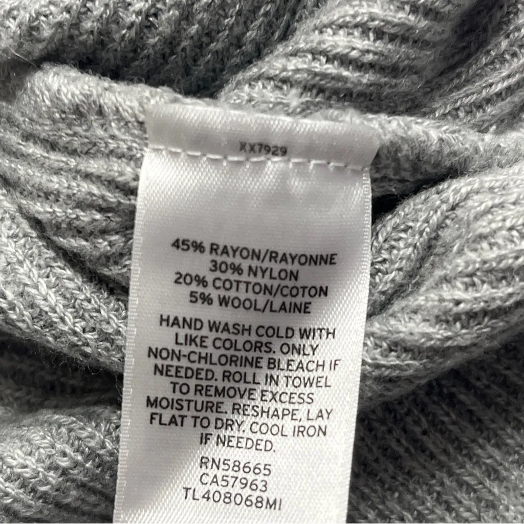 Imperfect Leith cardigan small open front knit cardigan back slits neutral gray - Image 7