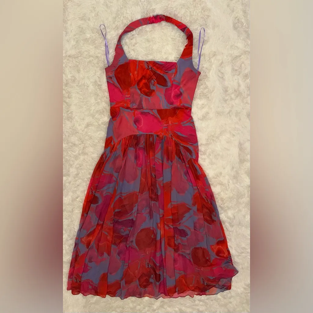 NWOT HUTCH Aza A-Line Halter gown Purple Gardenia Sz 12 - Image 4