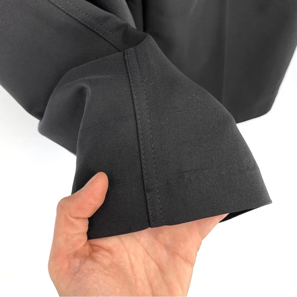 CYNTHIA ROWLEY High Waisted Wide Leg Cropped Trouser Black 8 - Image 6