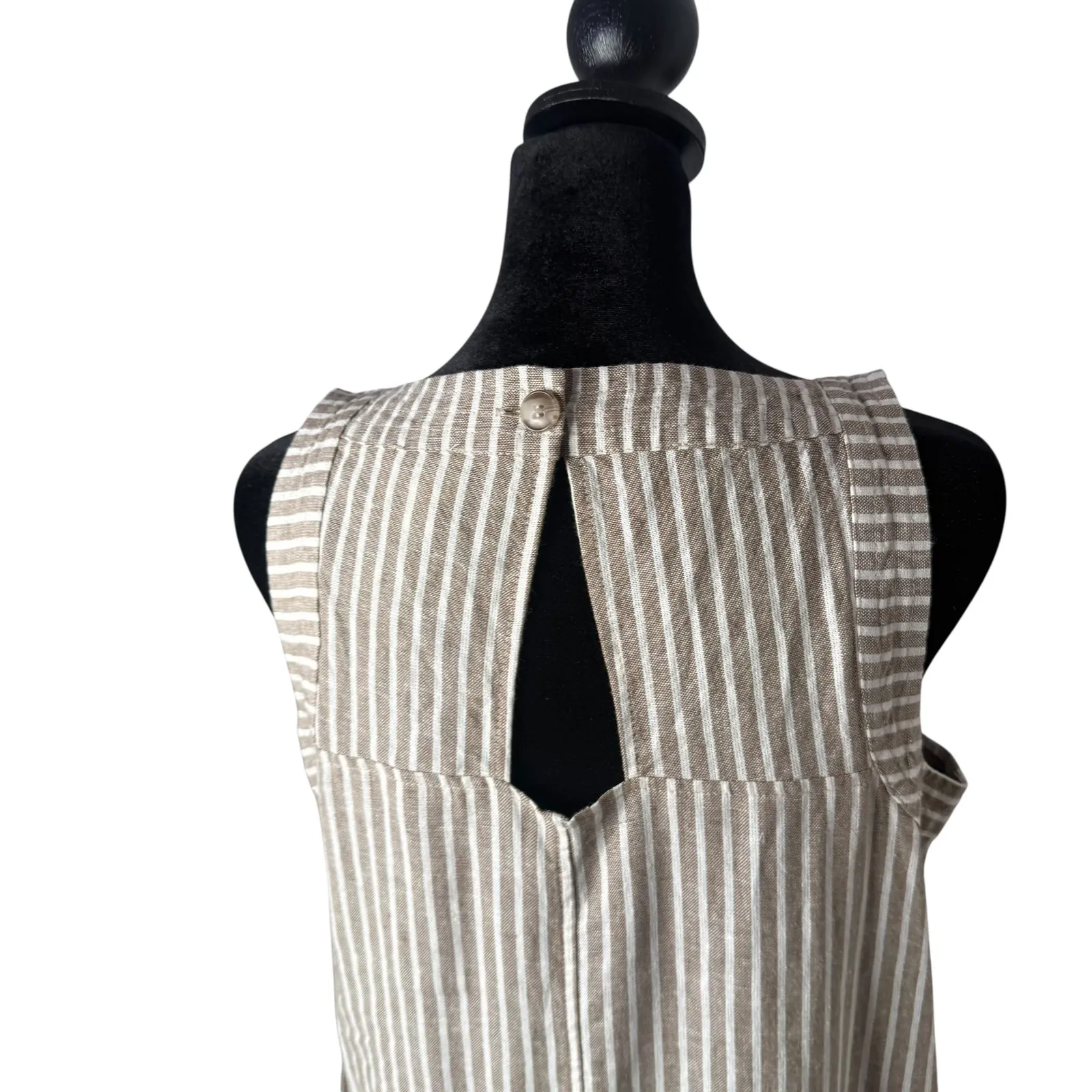 FOR CYNTHIA Striped Dress‎ Size S Linen Blend Minimalist Coastal Resortwear - Image 9
