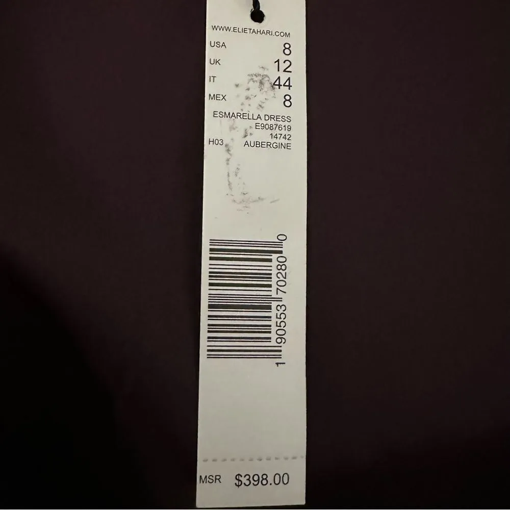 NWT Elie Tahari Women’s Esmarella Aubergine Sheath Dress Sz 8 - Image 10