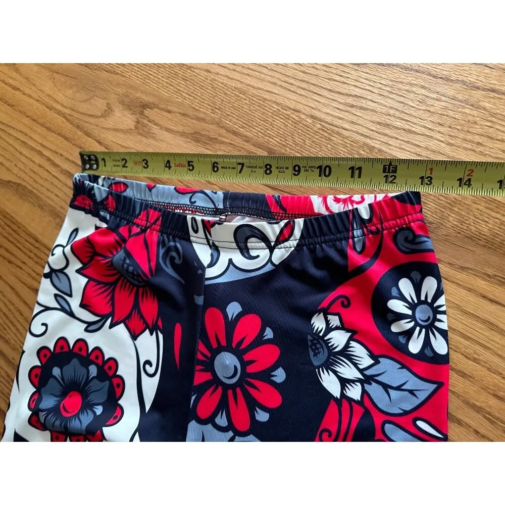 Sugar Skull Print Leggings Comfortable Stretch Day Of The Dead Skulls Goth Sz L Red Size L - Image 10