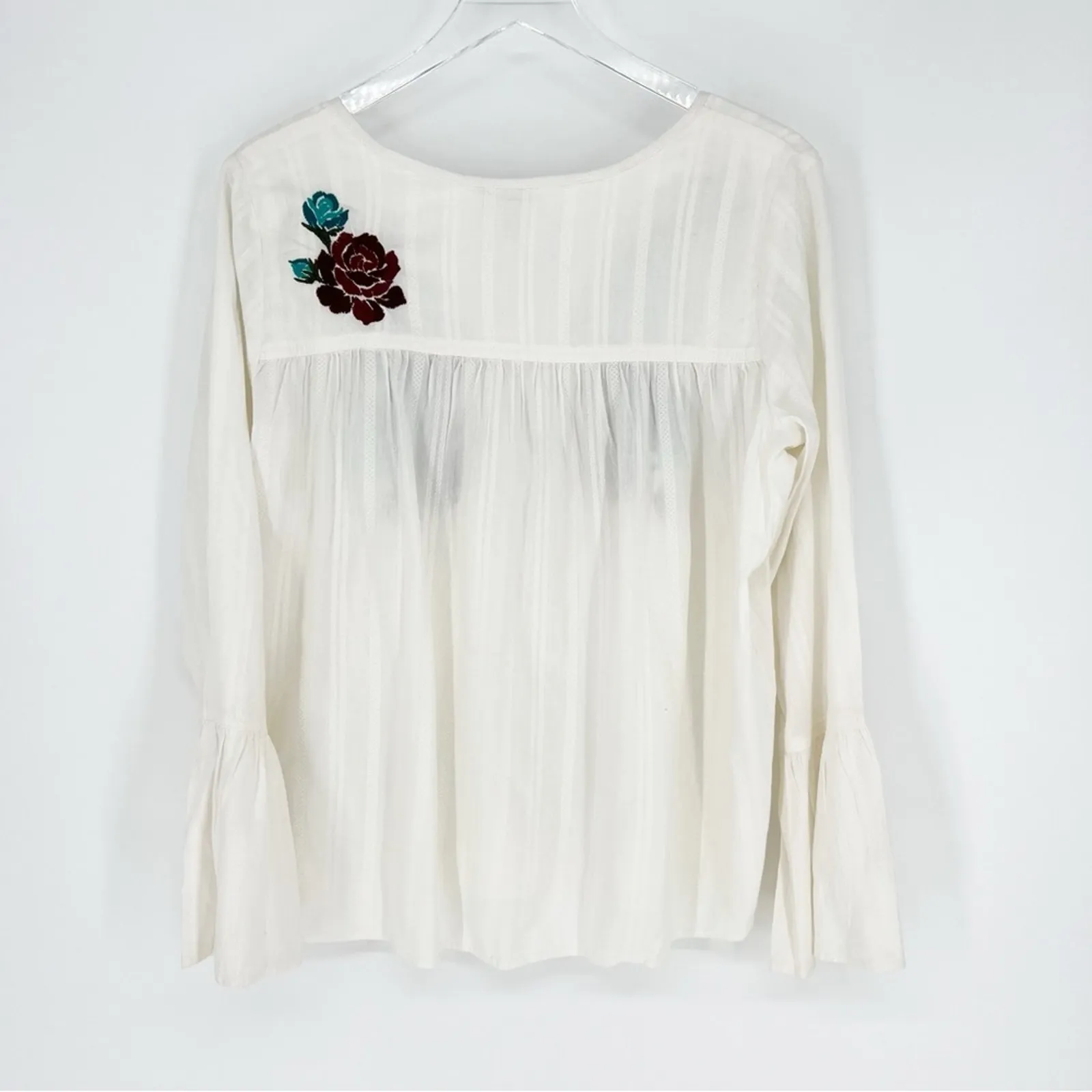 NWT‎ Ariat Reflections Floral Embroidered Blouse S White - Image 3