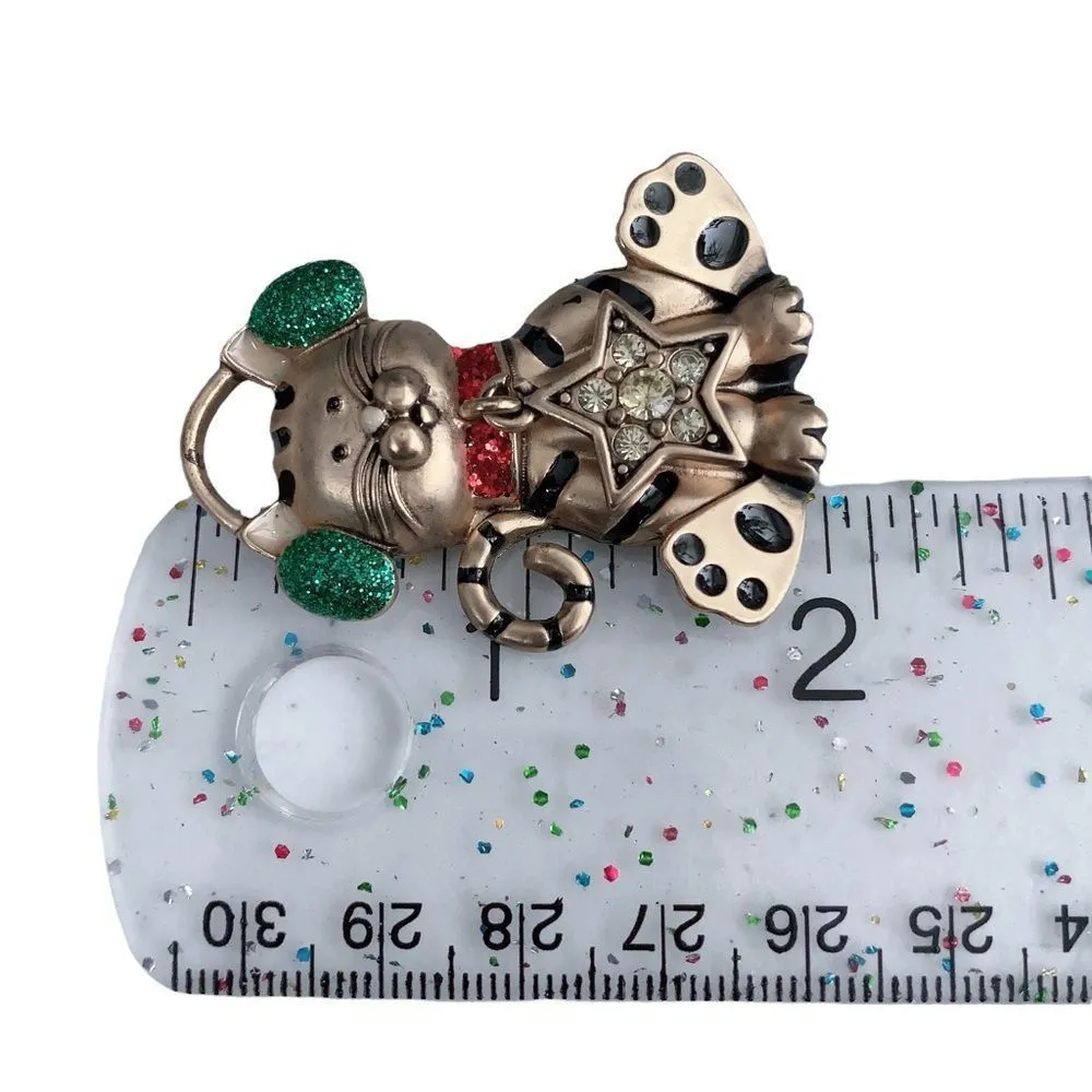 Holiday Cat with Earmuffs Crazy Cat Lady Pin Brooch - Image 3