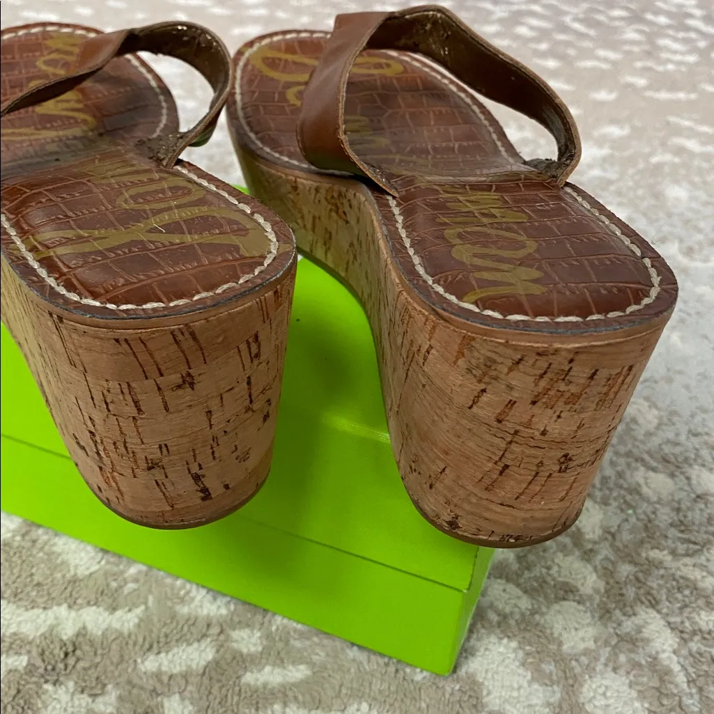 Sam Edelman Romy Tan Wedge Sandals size 6M Brown - Image 8