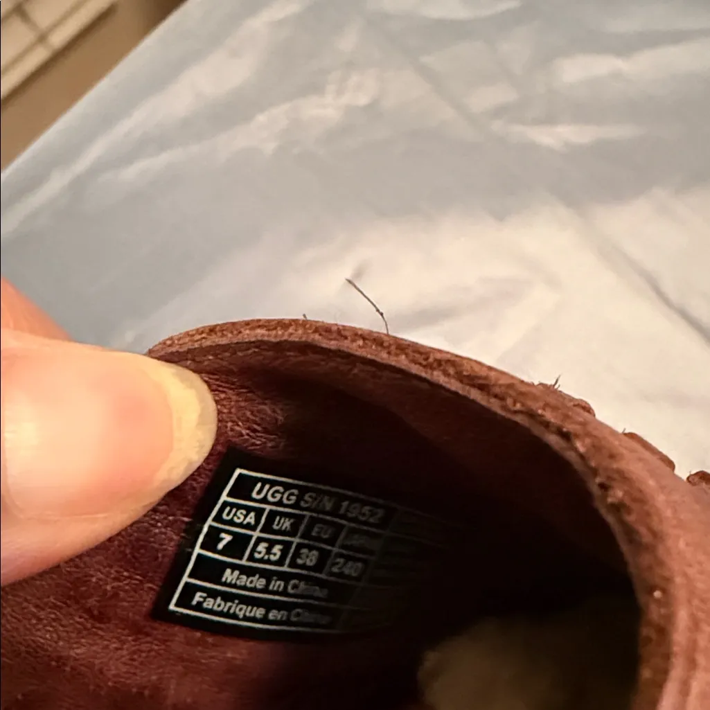 UGG  Chestnut Leather Slip-On Clogs - Image 6