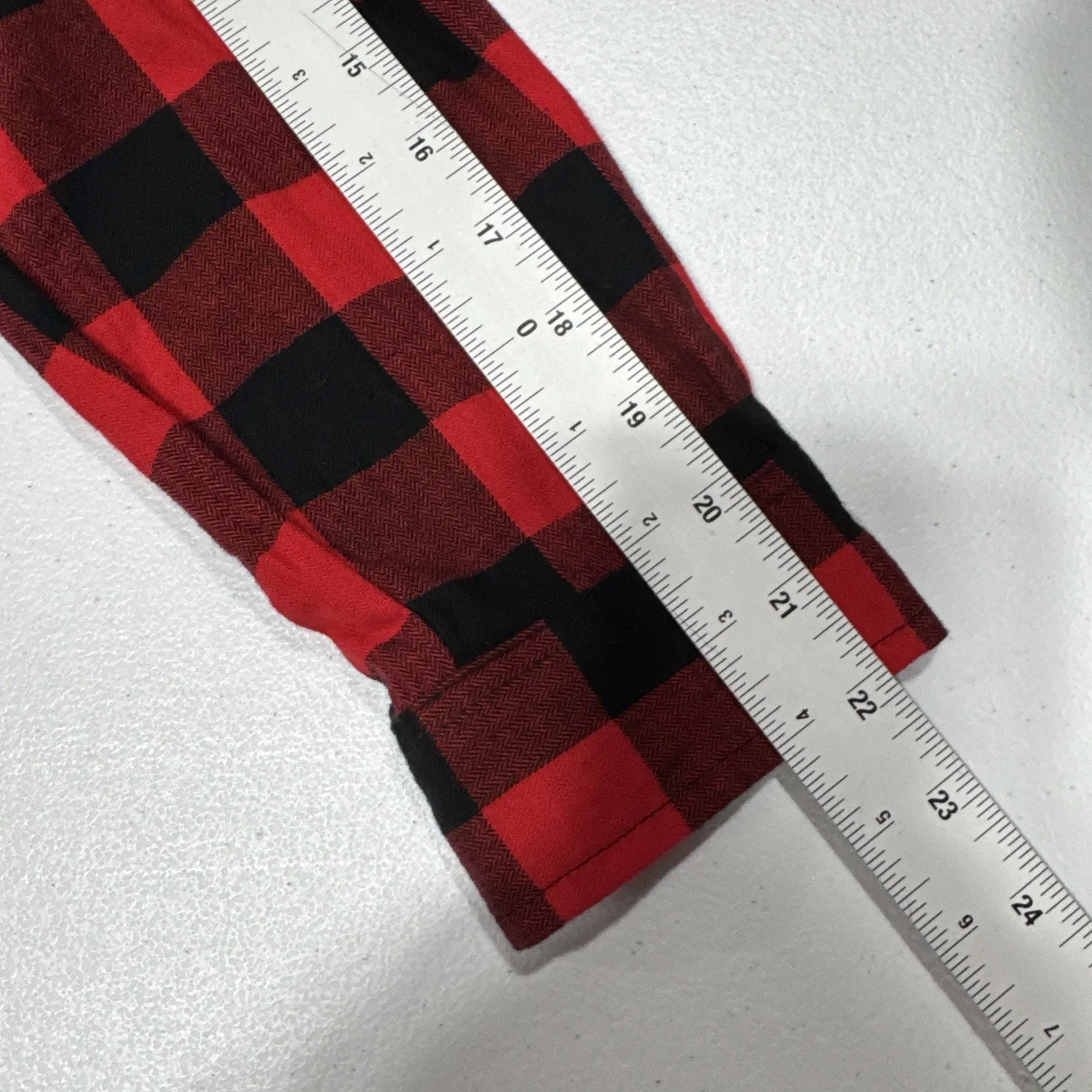 Old Navy Maternity Top Womens S/P Buffalo Plaid Flannel Henley Relax Fit Shirt - Image 7