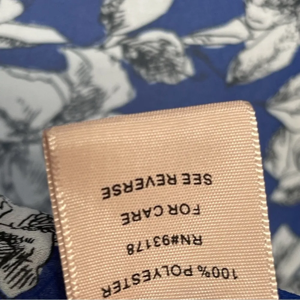 2/$30 Anthropologie Philosophy Floral Print Chiffon Long Sleeve Blouse Top VNeck - Image 9