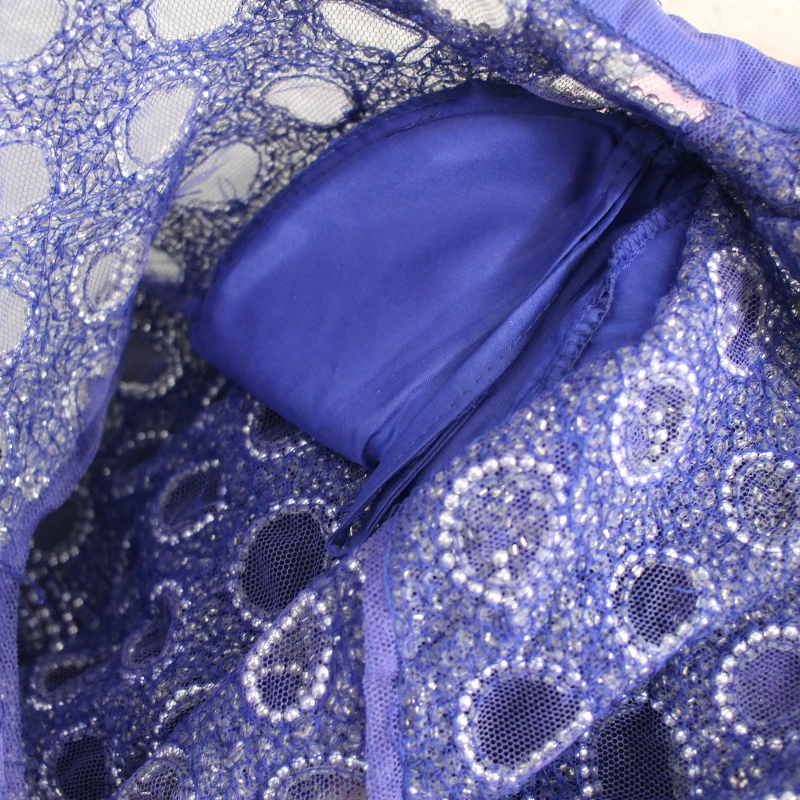 Vintage Sheer and Beaded Open Cardigan Size L Mesh Purple Size L - Image 5