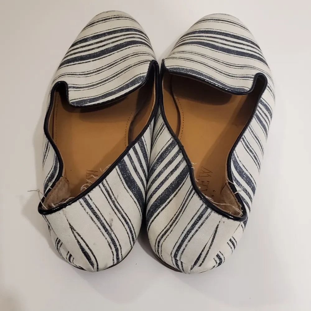 J.Crew Addie Navy &White Striped Slip On Loafers 7 - Image 8