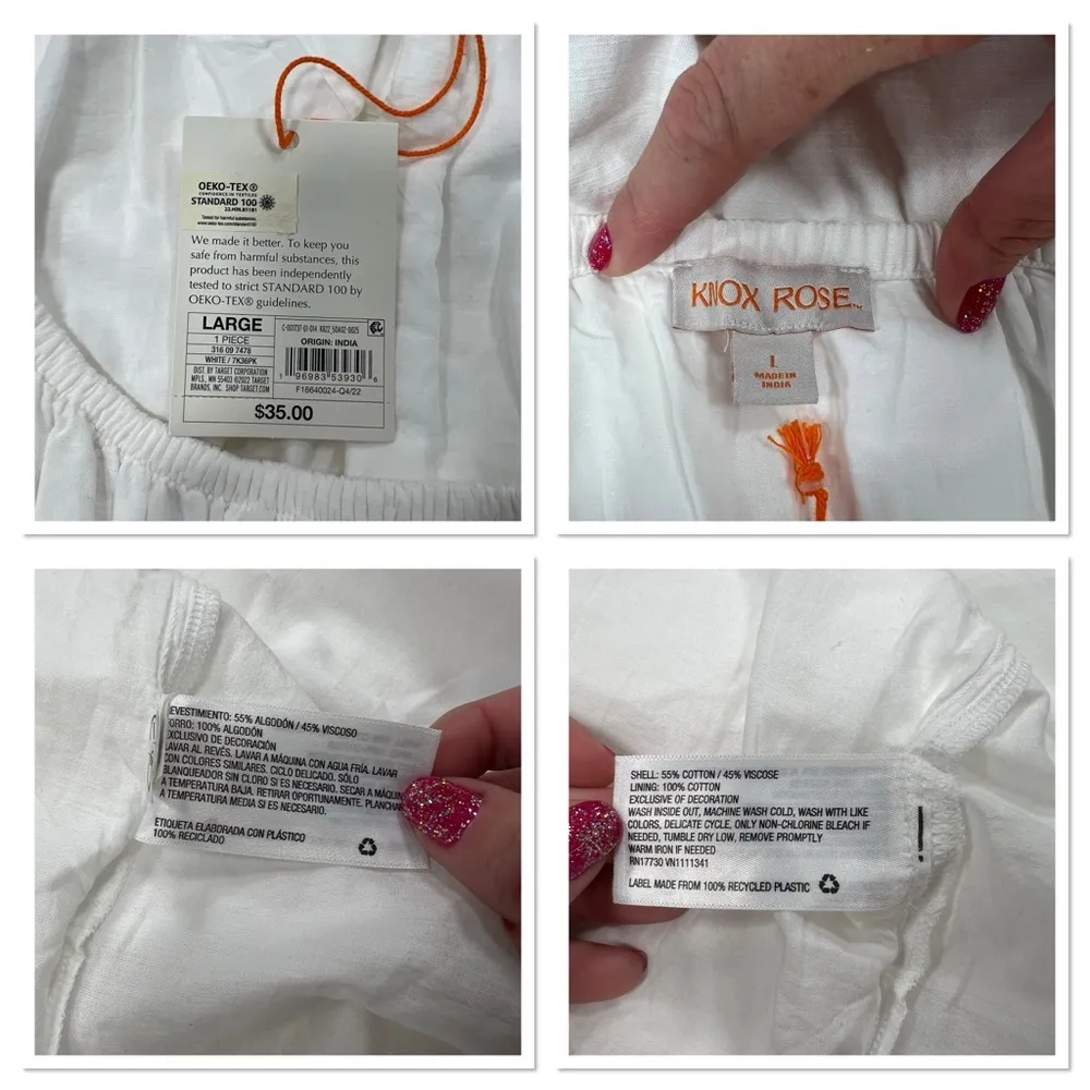 Knox Rose Floral Linen Dress L - Image 11