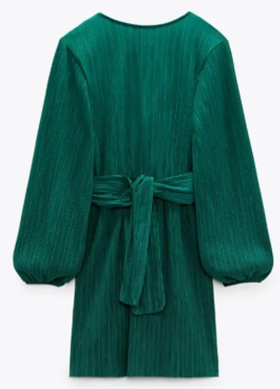 Green Long Sleeve Dress - Image 3