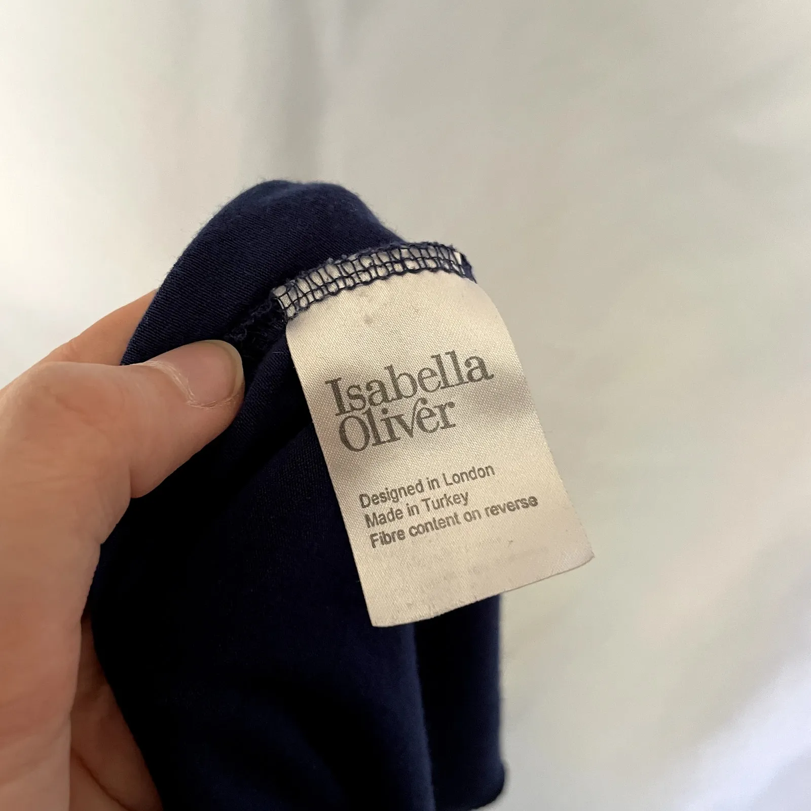 Isabella Oliver navy blue wraparound long sleeved dress v - Image 9