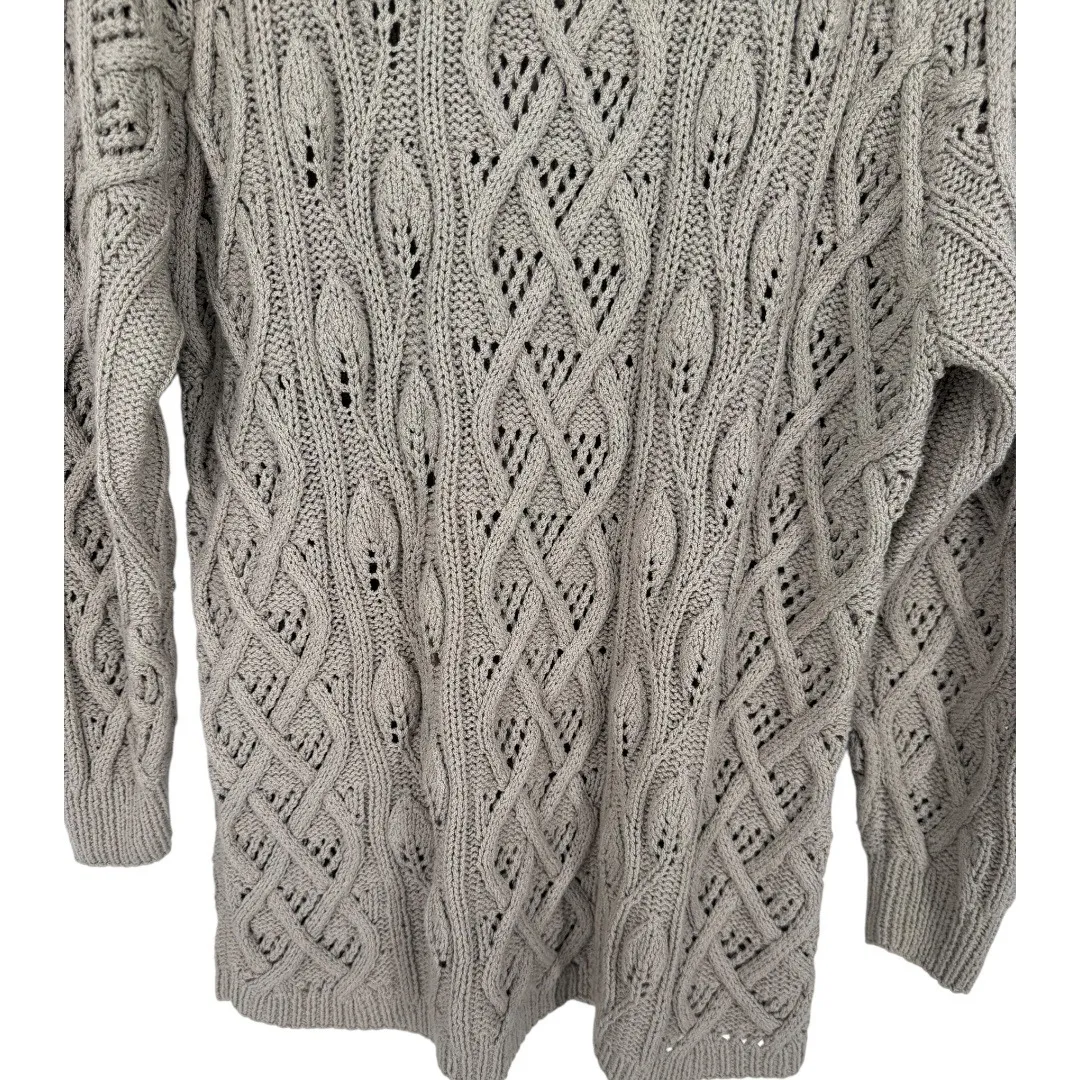 Alfred Sung Sport Vintage Cable‎ Knit Fisherman Crew Neck Sweater Size Small - Image 7