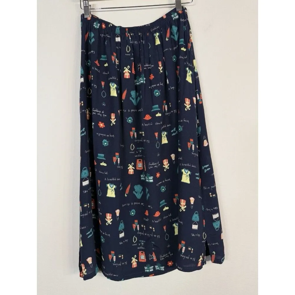 Vintage‎ Melrose Studio Skirt Women’s Black Chic Midi Art Office Career Size L Size L - Image 4