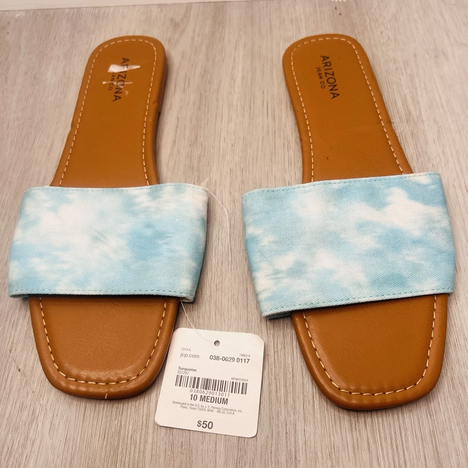 Arizona Blue Sandals Slides Cloud Color Size 10 - Image 2