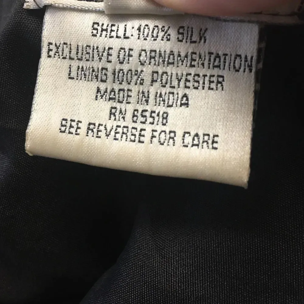 Vintage Silk Beaded Jacket Elegant Formal XL Retro Elegant Fancy Dressy Party Black - Image 7