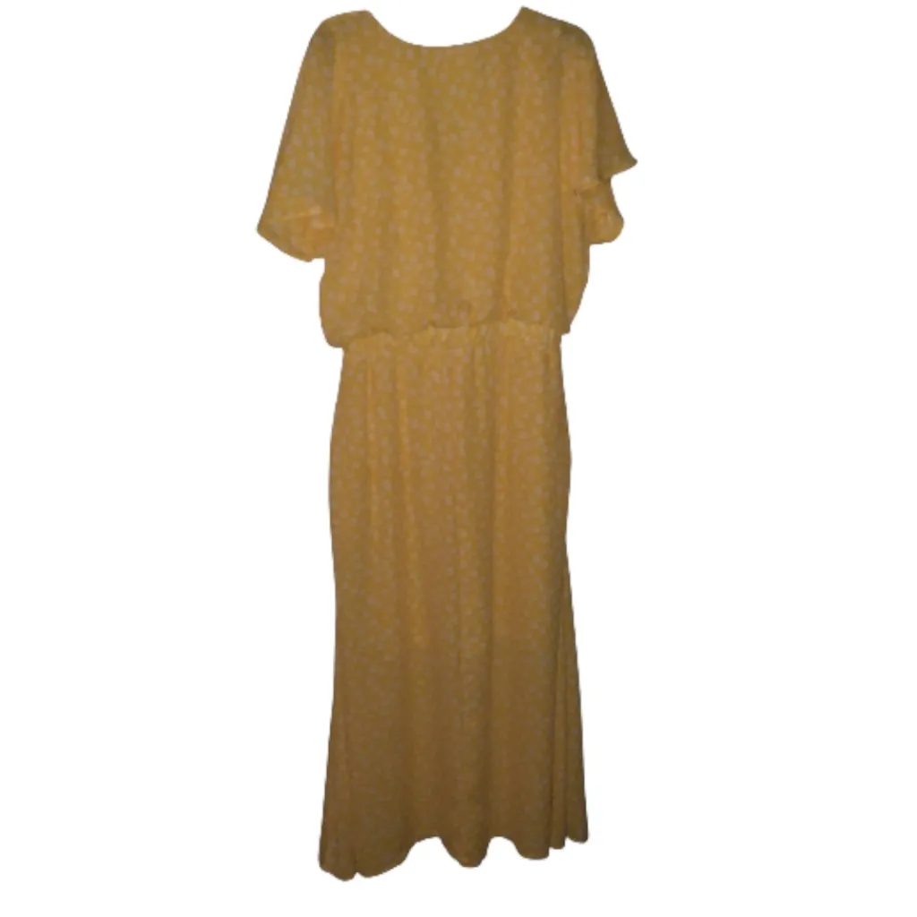 Sienna Sky Yellow Floral Dress Size Medium - Image 2