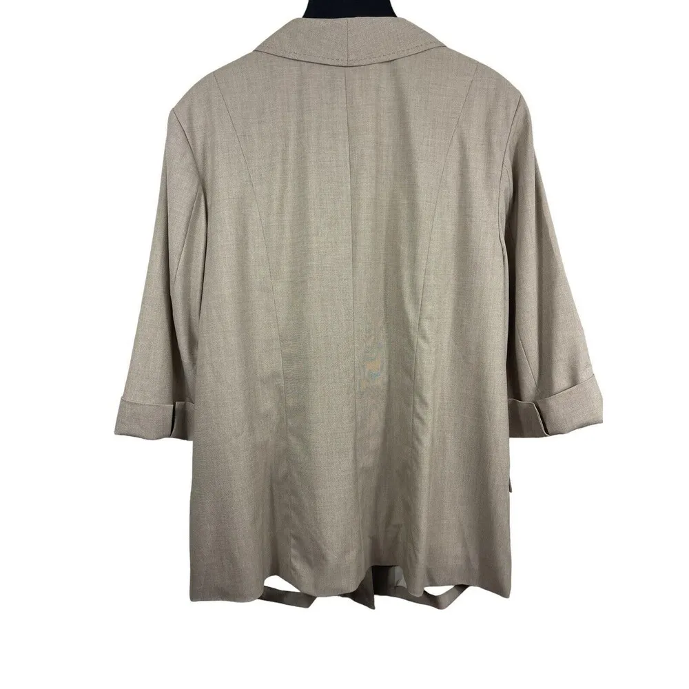 Chico’s 3/4 Sleeve Flax Tan Polished Weave Cerelia Shirt Jacket Sz 3 (XL) NWT - Image 2