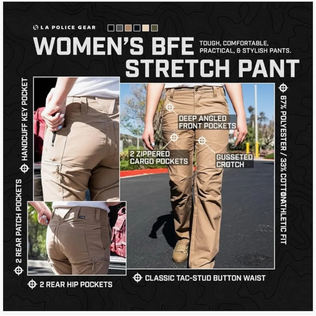 LA Police Gear BFE Stretch Pants Black Size 6 - Image 5