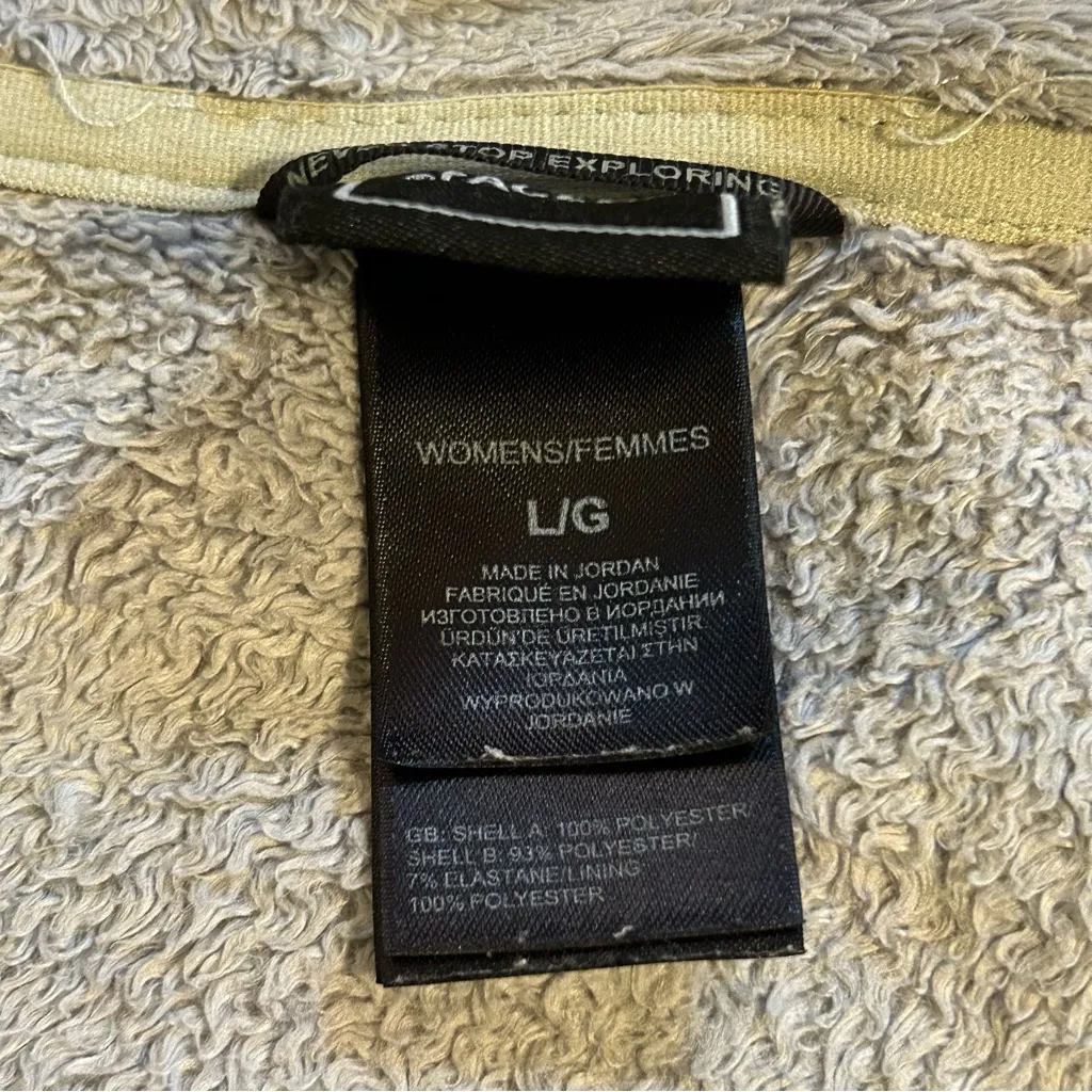 The North Face Campshire Fleece Jacket Pink Ribbon Ski Snow Winter Gray Large - Image 7