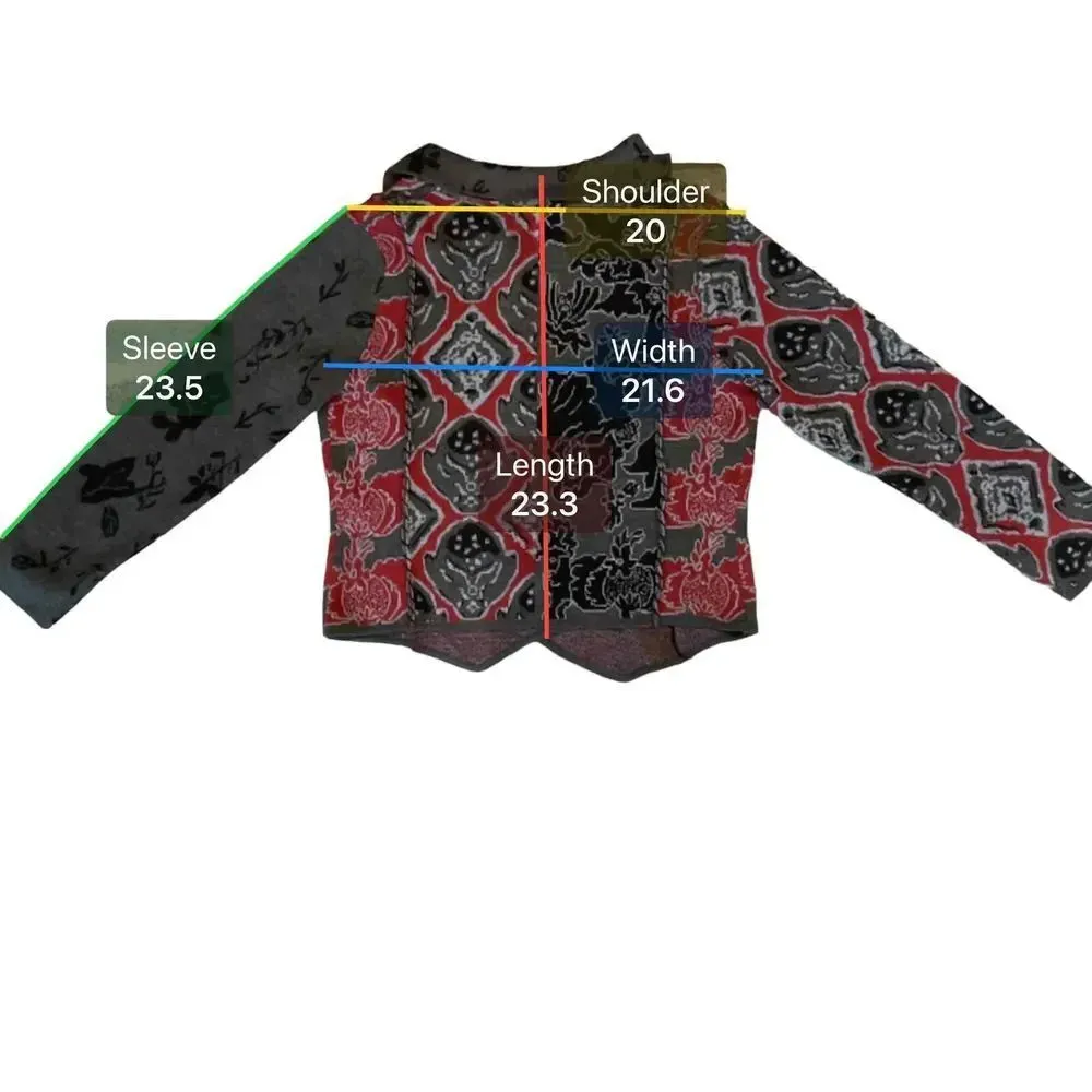 Coldwater Creek Button-Up Floral Pattern Collared Long Sleeve Cardigan - Large - Image 5