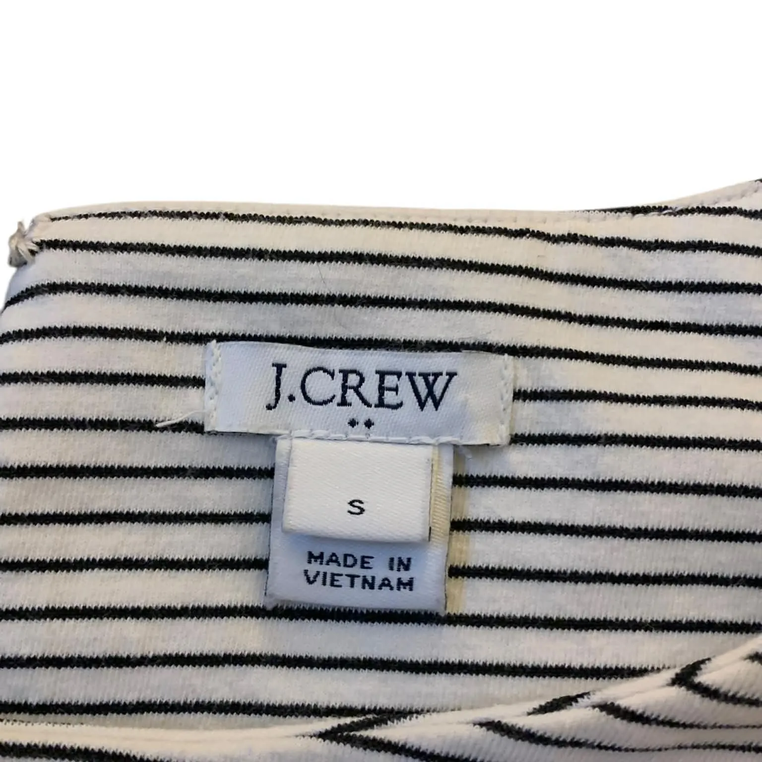 ​J. Crew Black White Striped Bell Sleeve Knit Shift Mini Dress Classic French - Image 4