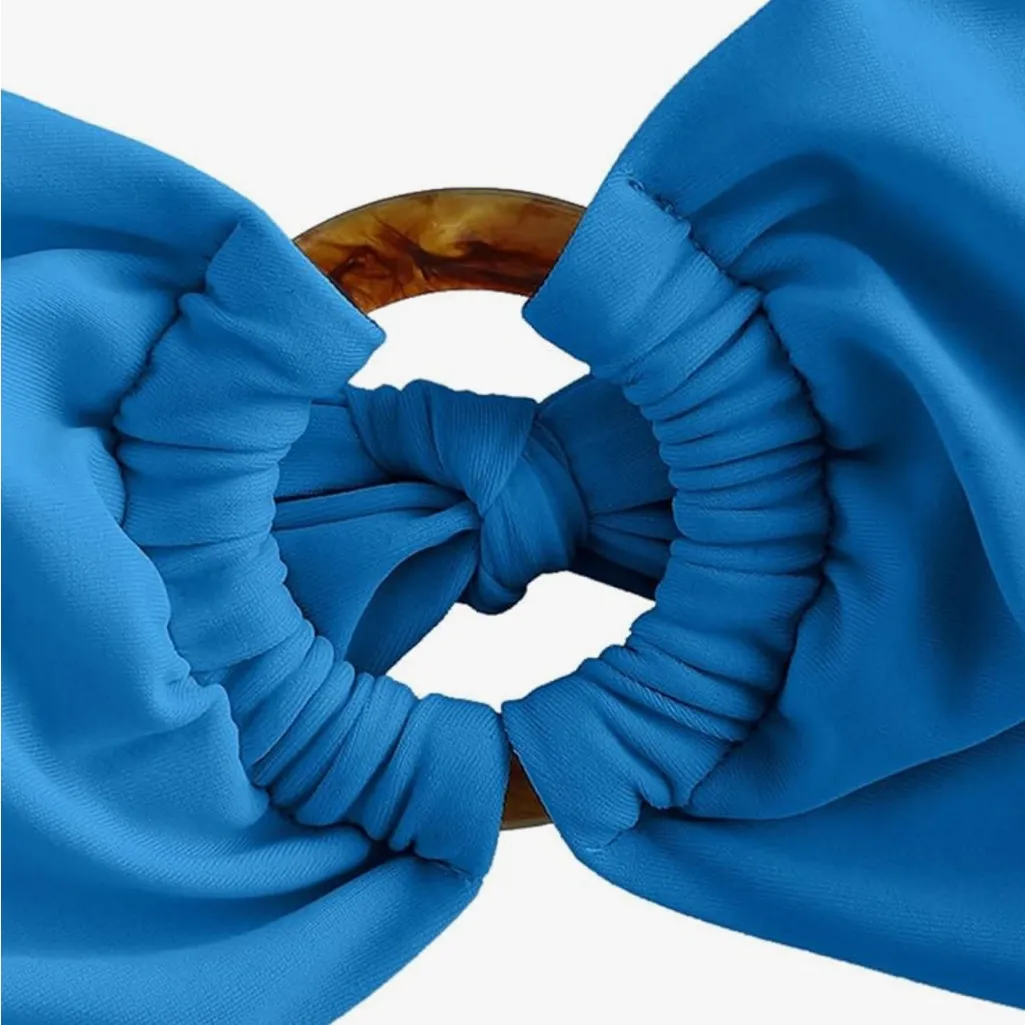 NWT ZAFUL Blue O-Ring Bandeau Bikini Set - Small - Image 4