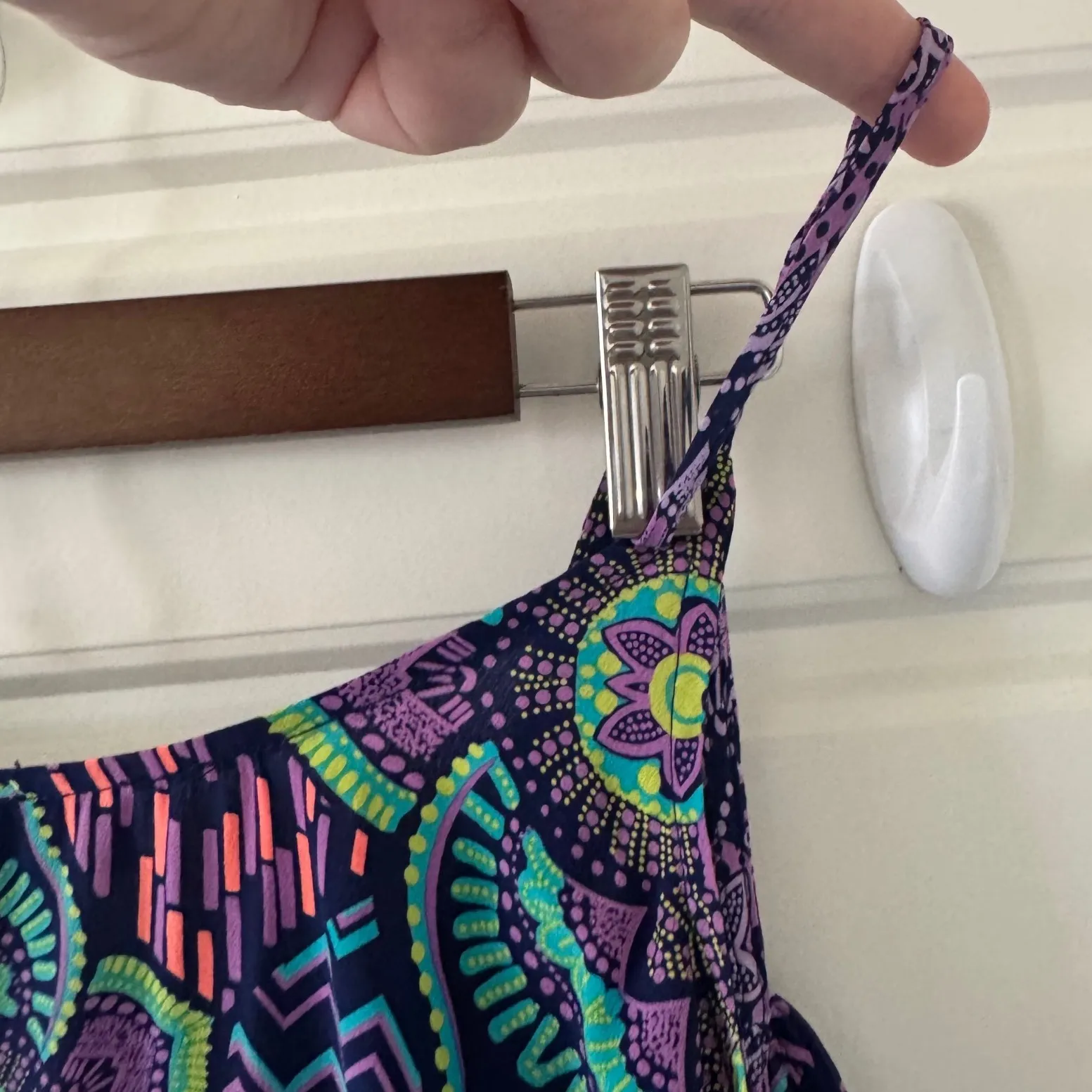 Alice & Trixie sz L Womens 100% Silk Multicolor Floral Chevron Maxi Dress Boho - Image 13