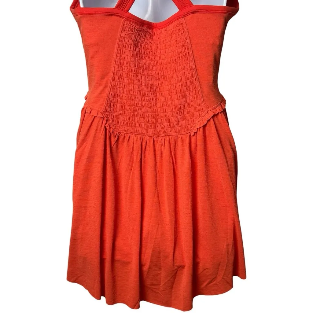 NEW Free People Movement Smockin Hot Mini Athletic Dress w/ Shorts Orange L - Image 7