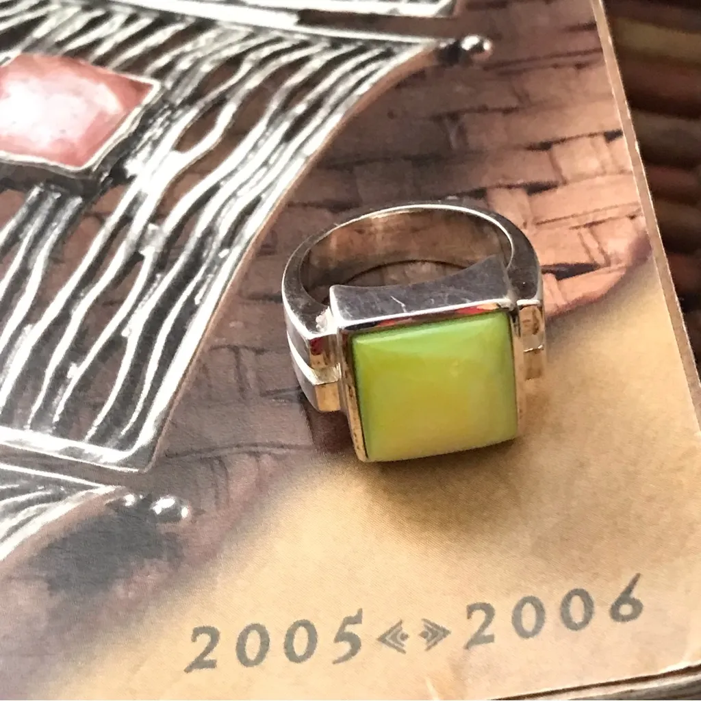 Silpada Sterling Silver Illuminated Square Green Mother of Pearl Size 7 - Image 10