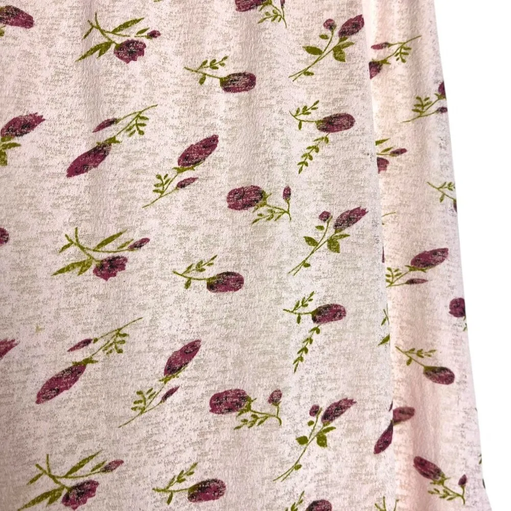 Vintage Women's S Slip Midi Skirt Pink Rose Print‎ Coquette Feminine Preppy 90's - Image 2