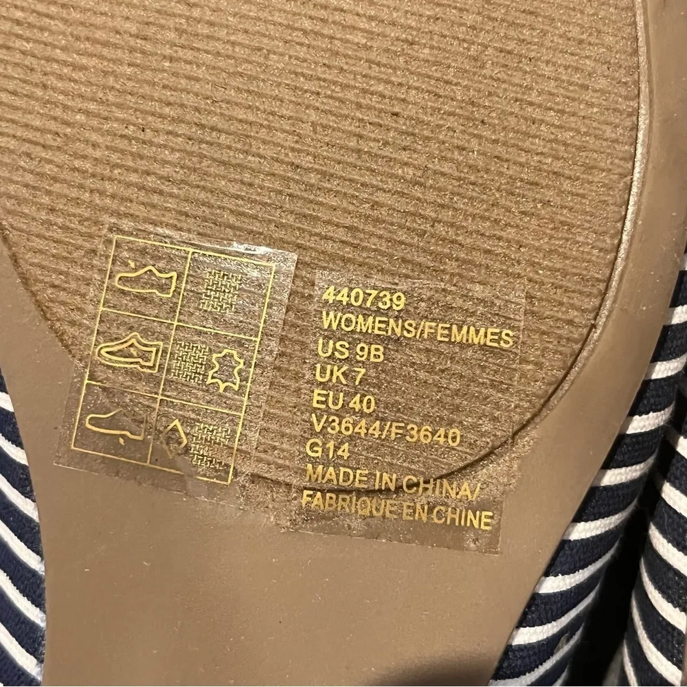 NEW Lands’ End Navy & White Striped Flats Blue Size 9 - Image 5