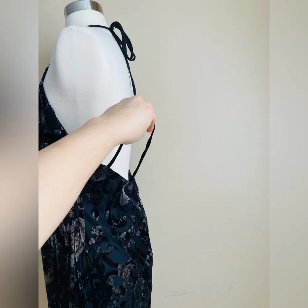 Trac Printed Velvet Gradient Halter Tie Open Back Mini Dress Size 1X NWOT - Image 5
