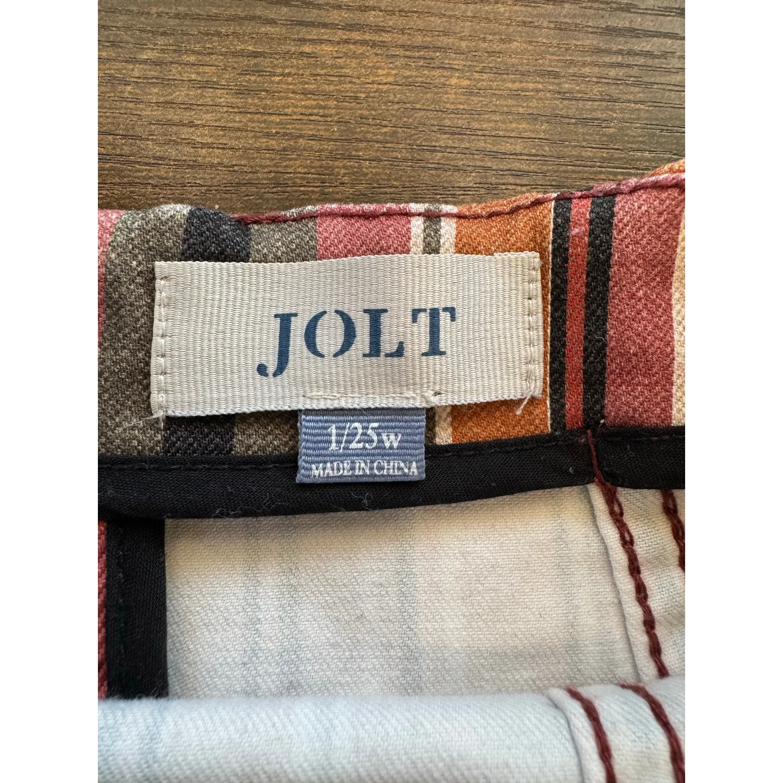 Jolt mini skirt heavy cotton kind of denim feel - cute trendy striped size 1 25w - Image 3