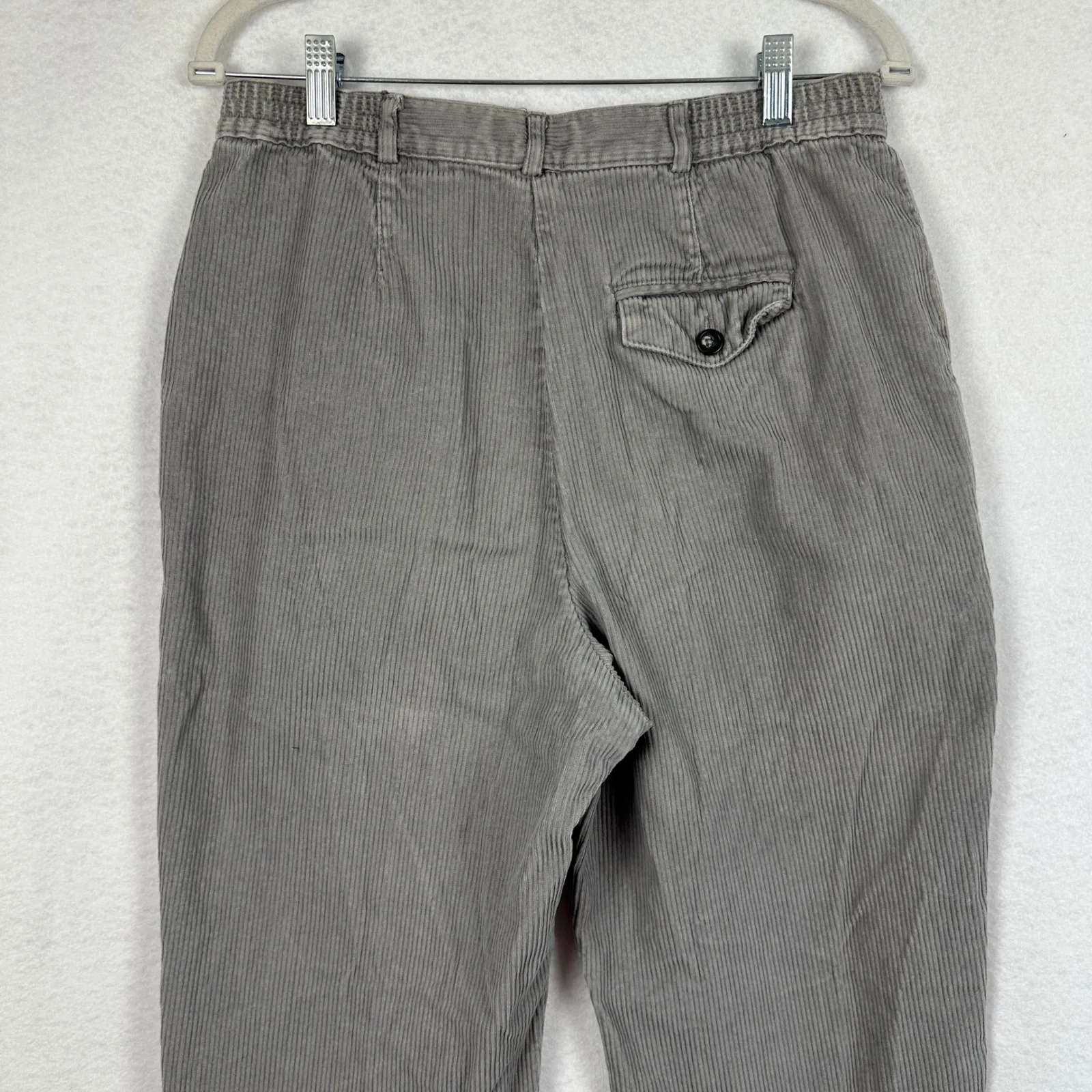Talbots Corduroy Pants‎ Women's Size 10 Pleated High Waist Gray Trousers Casual - Image 7