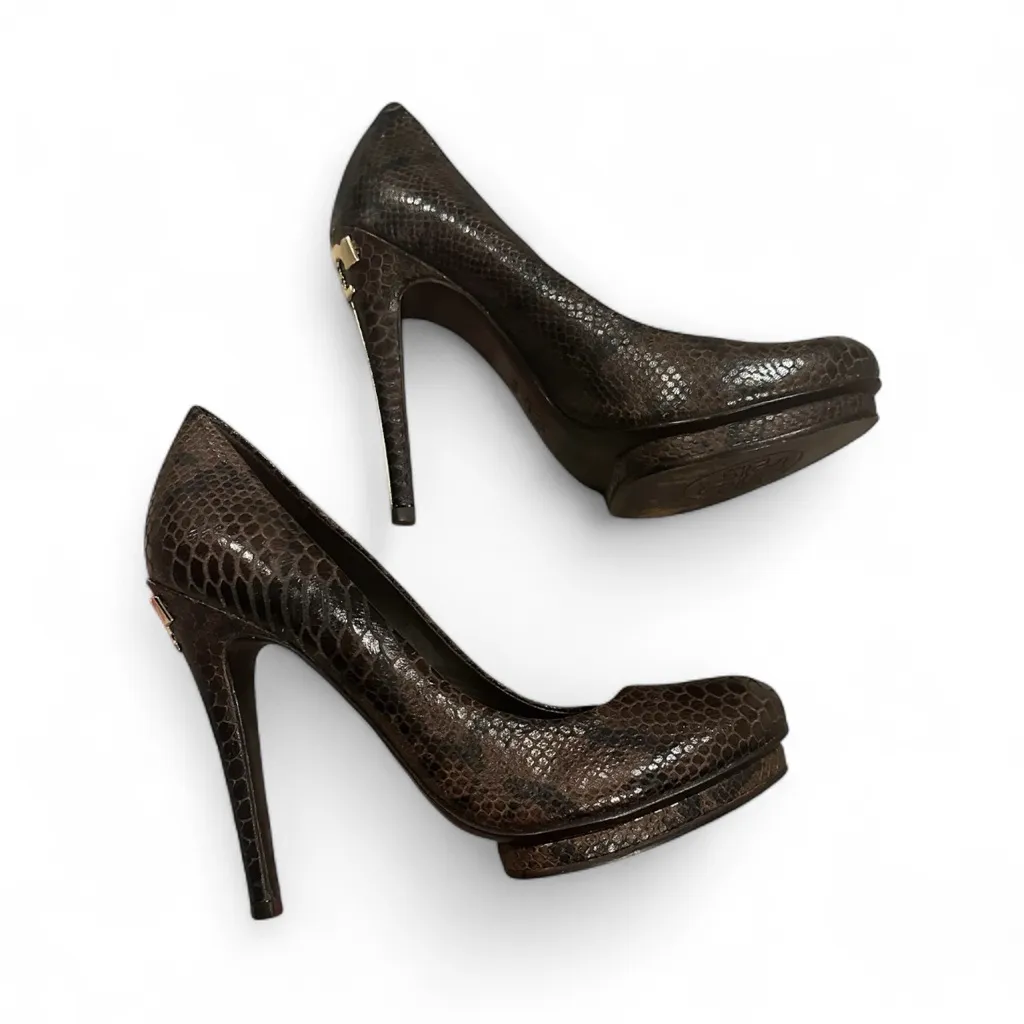 Tory Burch Jude Amazing Snakeskin Leather Stiletto Heel Platform Shoes Pumps 8.5 - Image 2