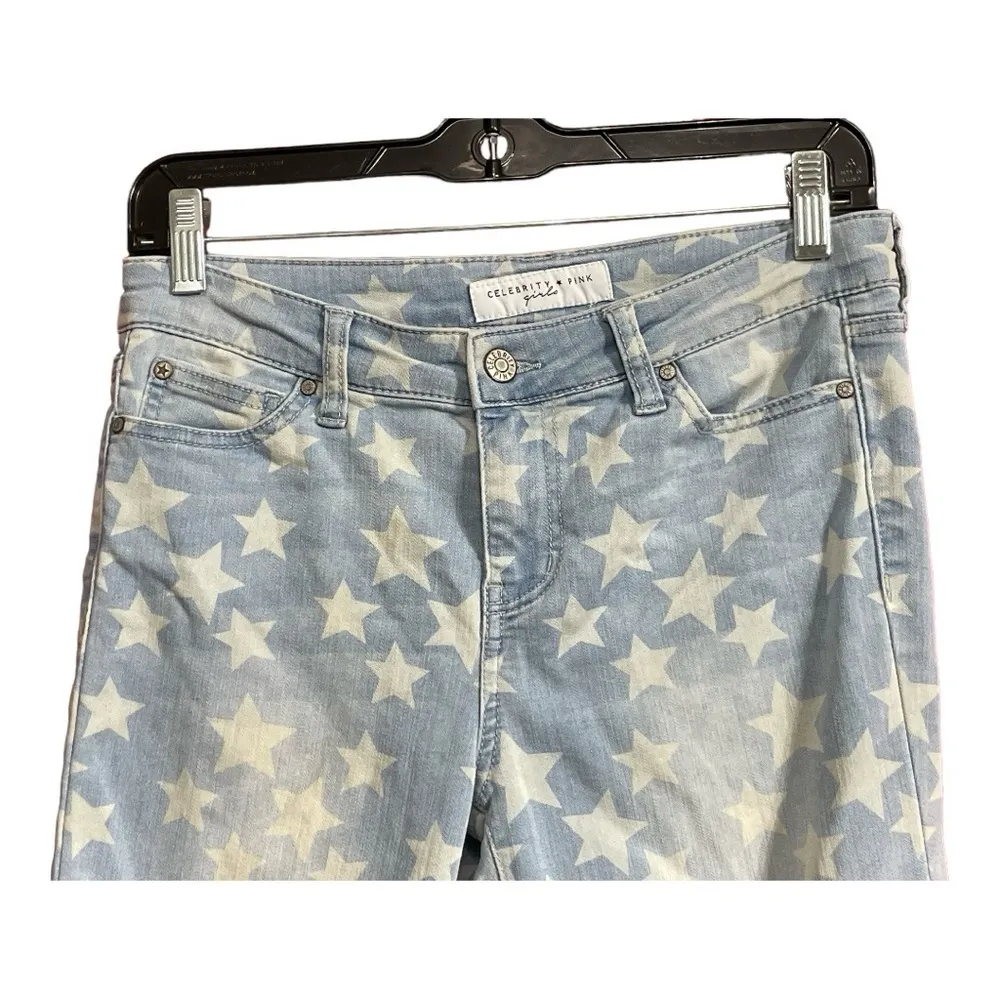 Celebrity Pink Girls Blue and Star Jeans size 14. Stretch - Image 5