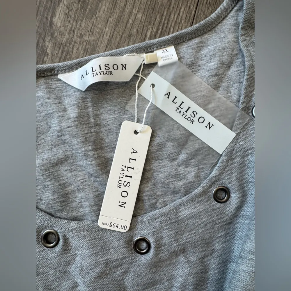 ALLISON TAYLOR Gray Cold Shoulder Top - Image 9