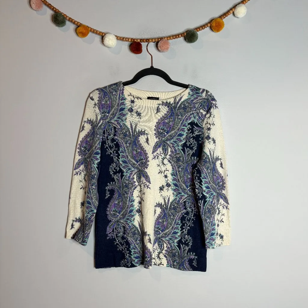Talbots paisley Pure Cashmere sweater - Image 2