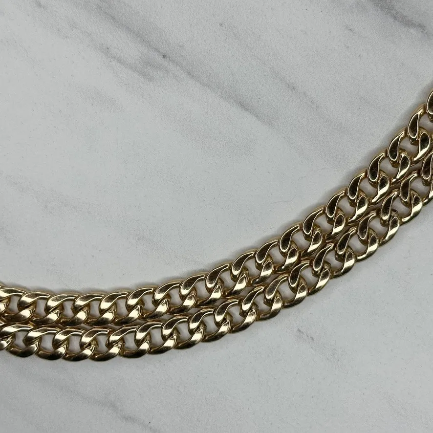 Draped Gold Tone Metal Chain Link Belt XS - Image 4