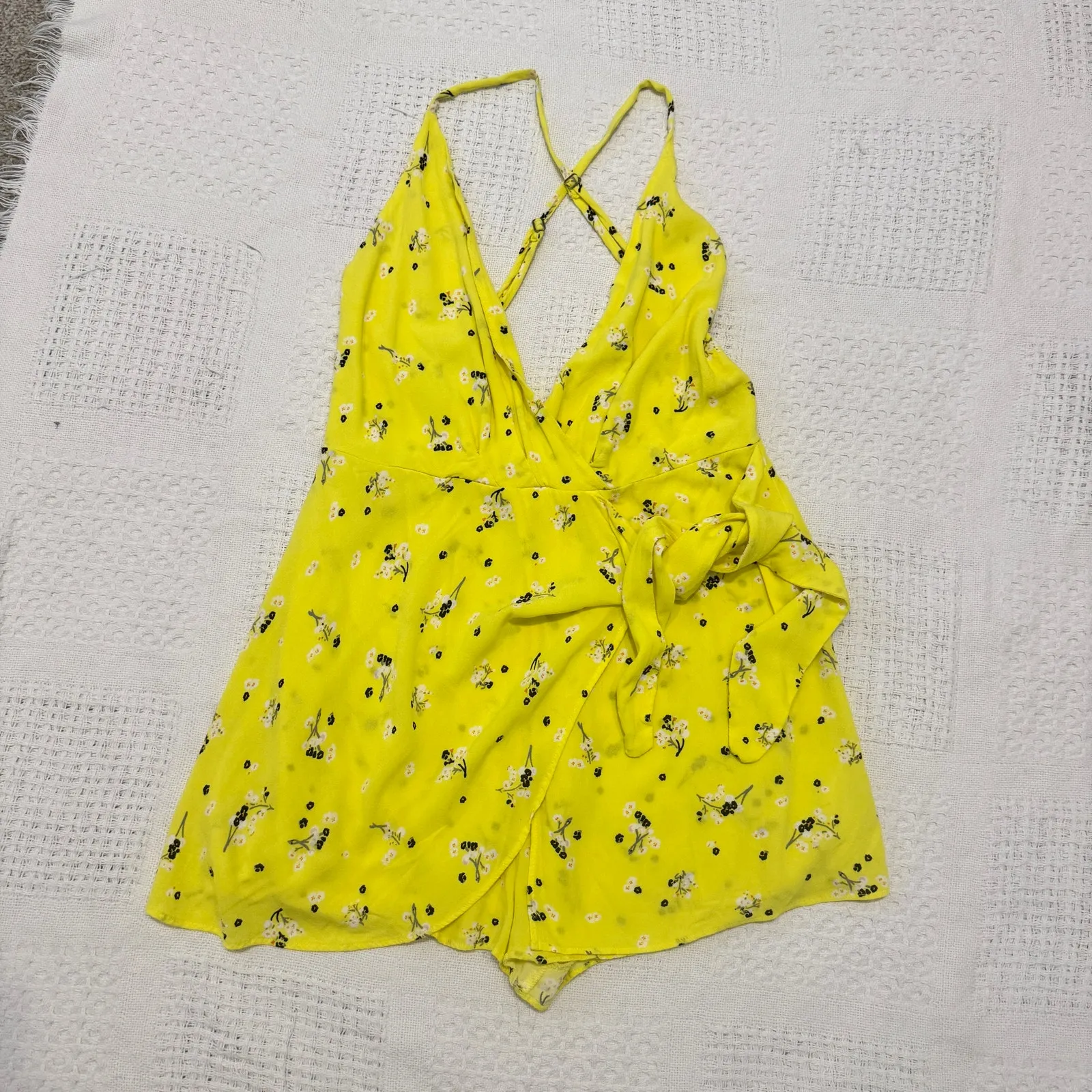 Free People Tango at Night 10 faux wrap tie flap front romper SH 3099 - Image 8