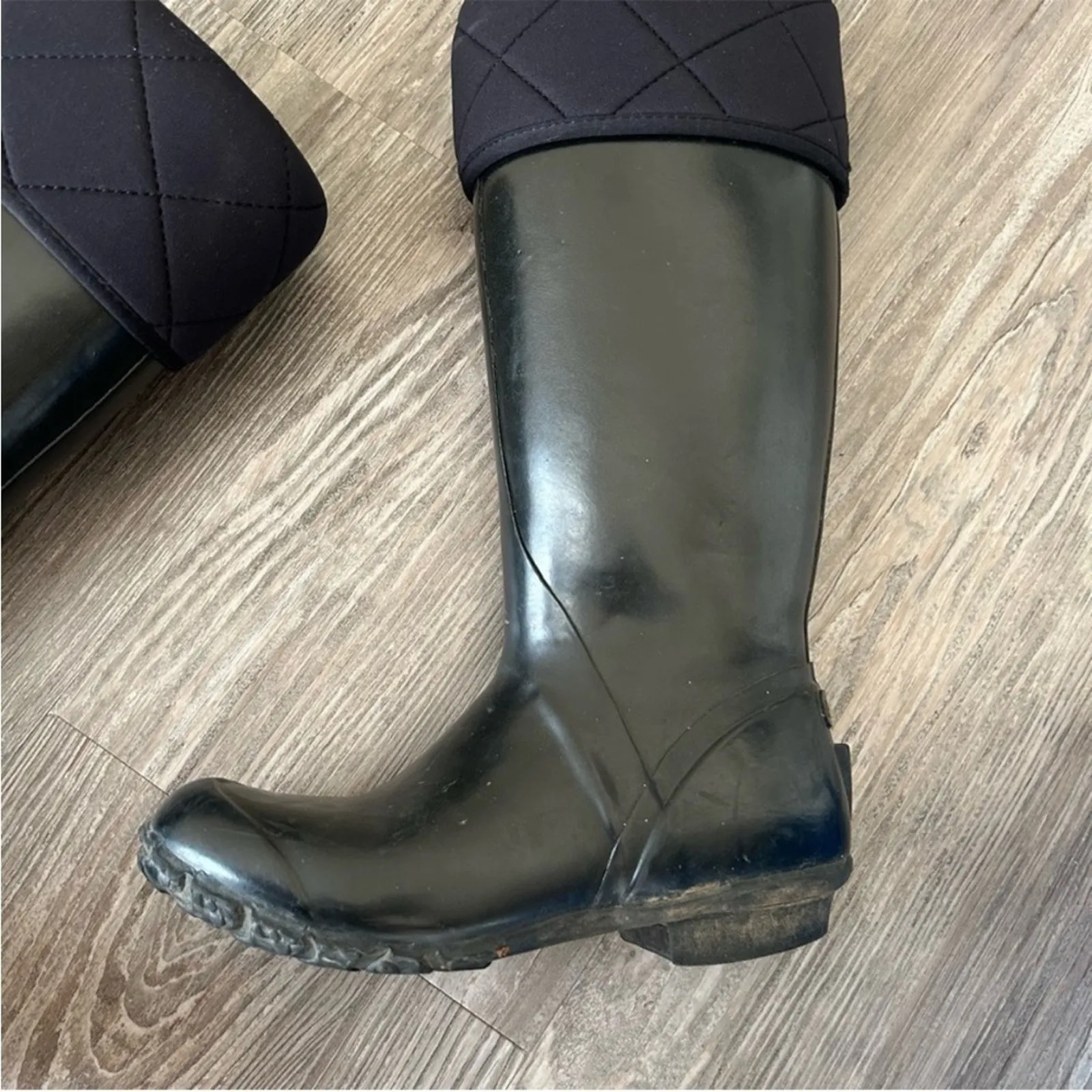 Bogs Black Alex Quilted Tall RainBoots Size 6 - Image 3