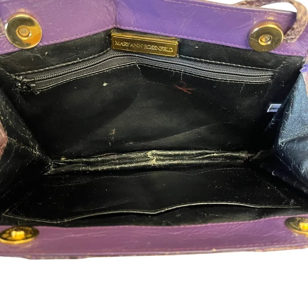 Vintage Mary McFadden Purple Snake Shoulder Bag - Image 4