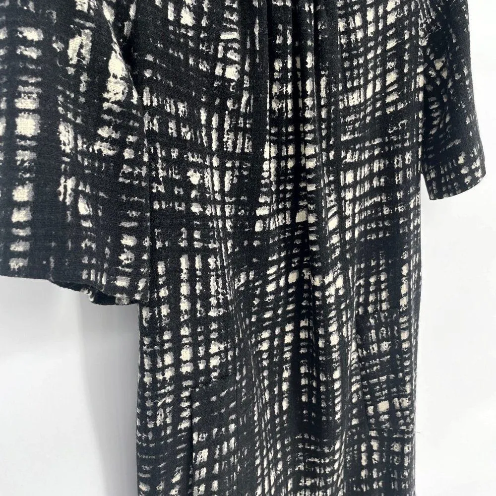 Michael Kors Mock Neck 100% Wool Printed Mini Dress Black Women's 4 NEW - Image 4